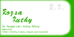rozsa kuthy business card