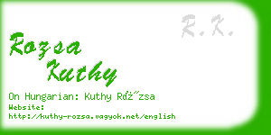 rozsa kuthy business card